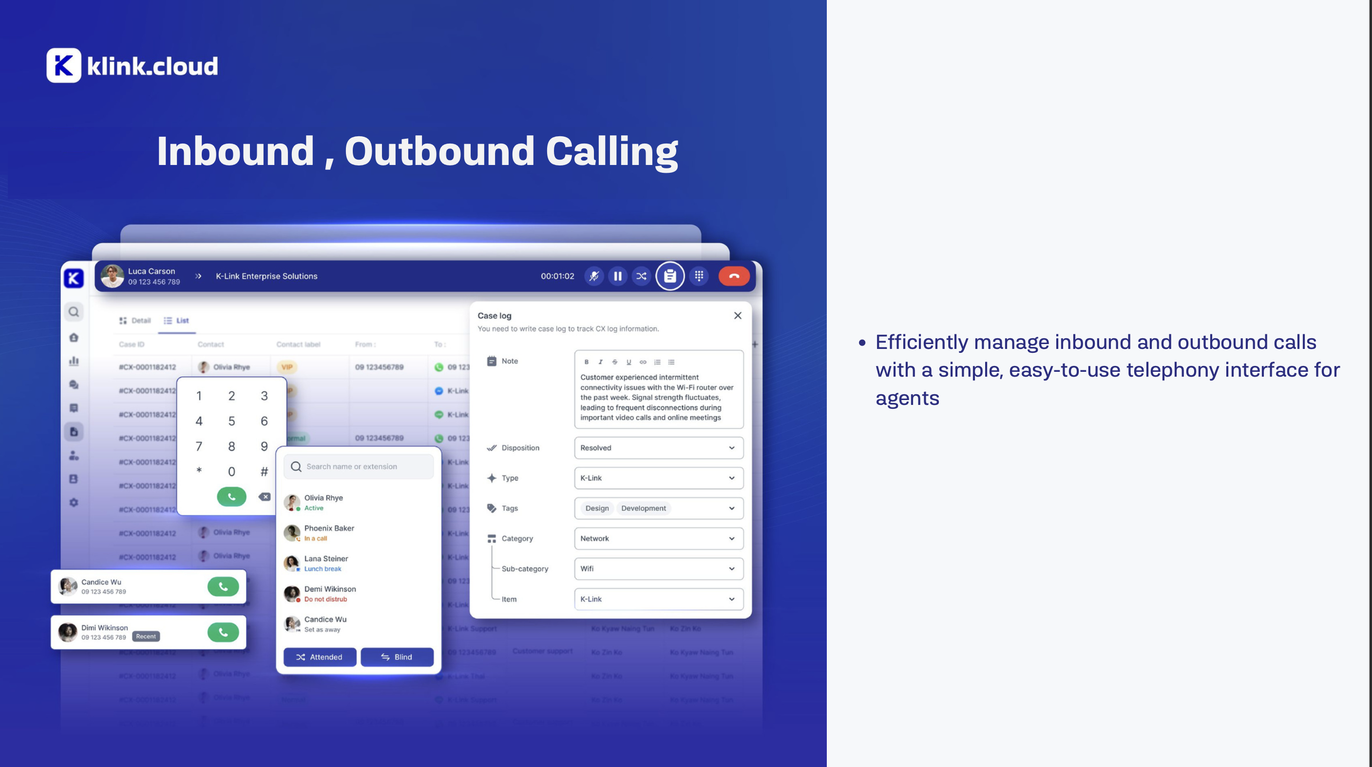 klink.cloud Cloud-based Calling with Full Telephony