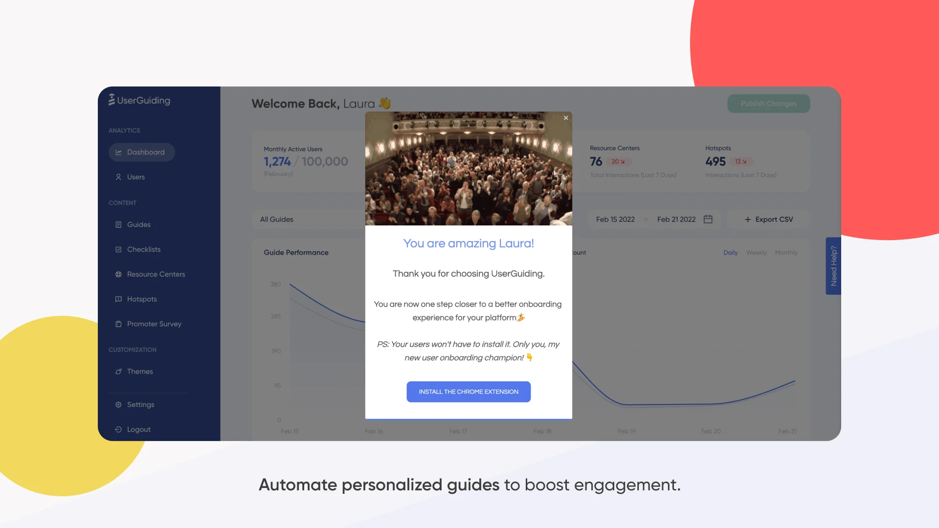 UserGuiding Welcome users with an onboarding guide