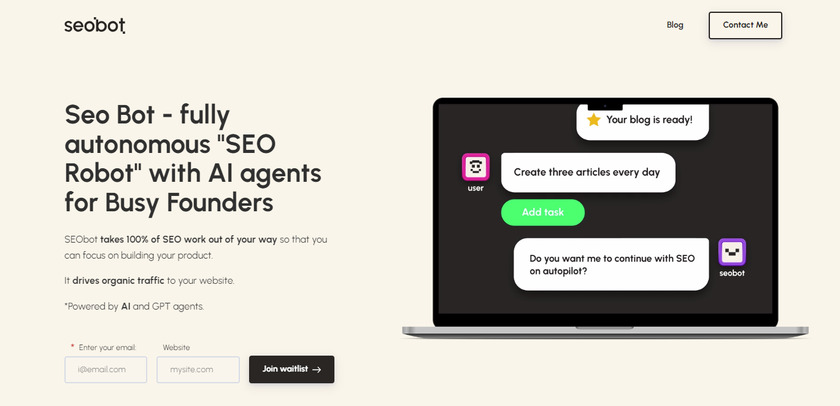 SeoBot AI Landing Page
