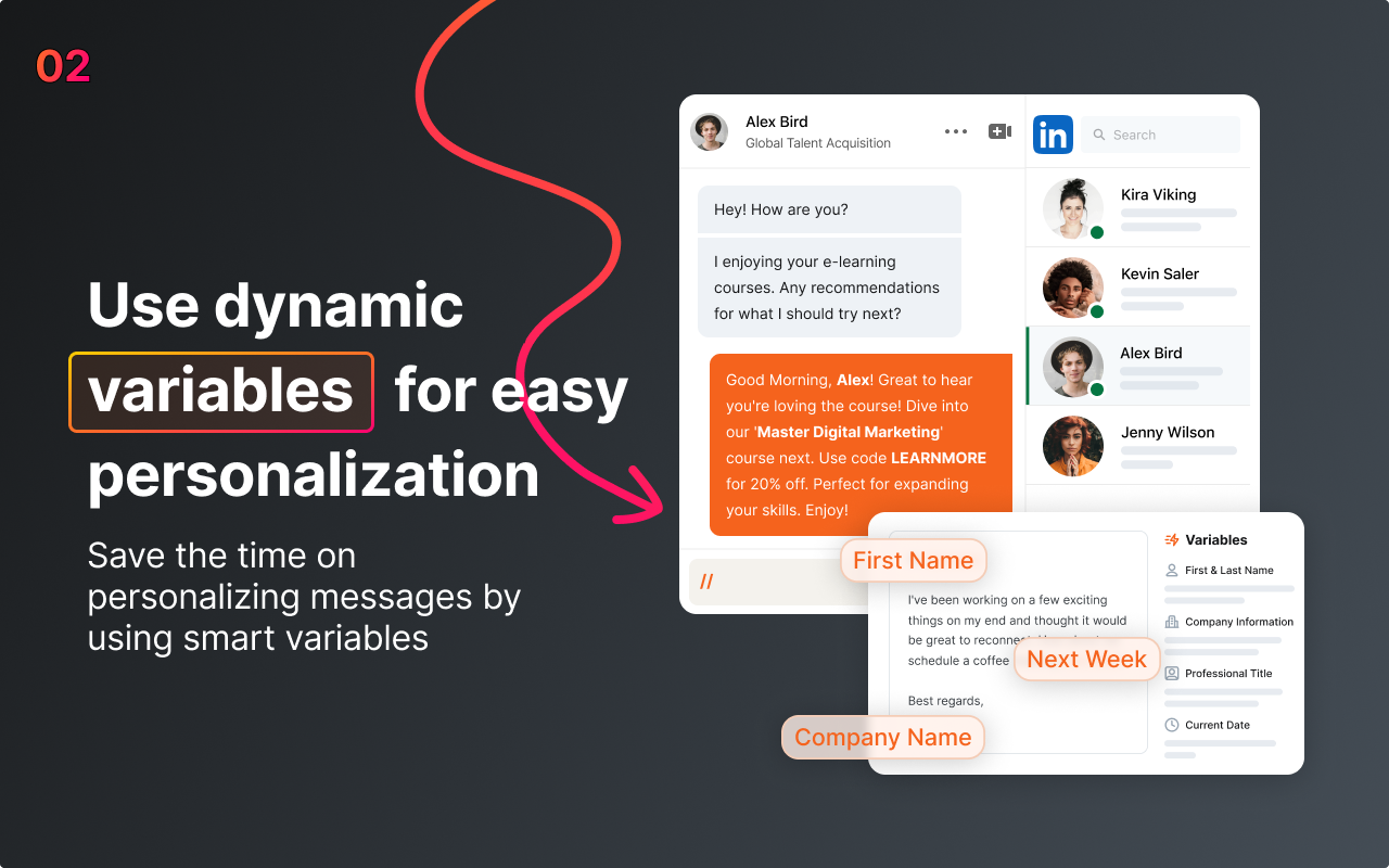 TextPie.io Use dynamic variables for personalization
