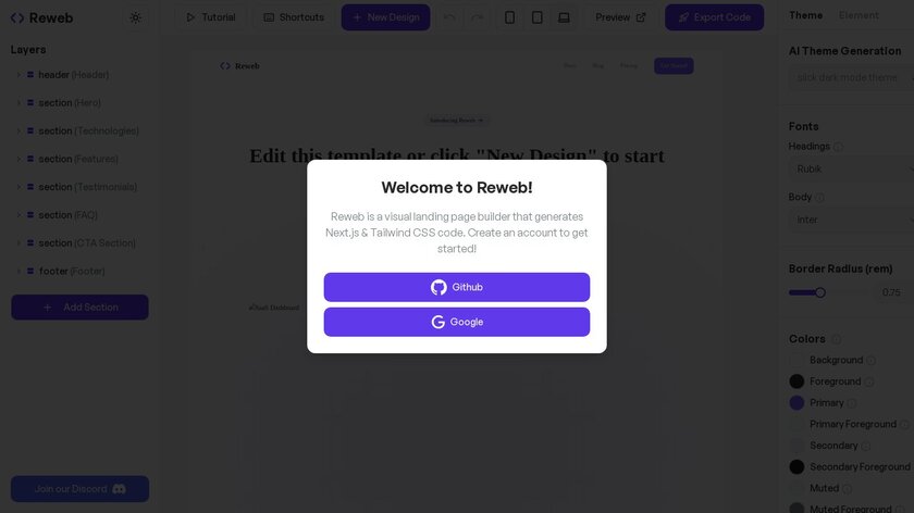 Reweb Landing Page
