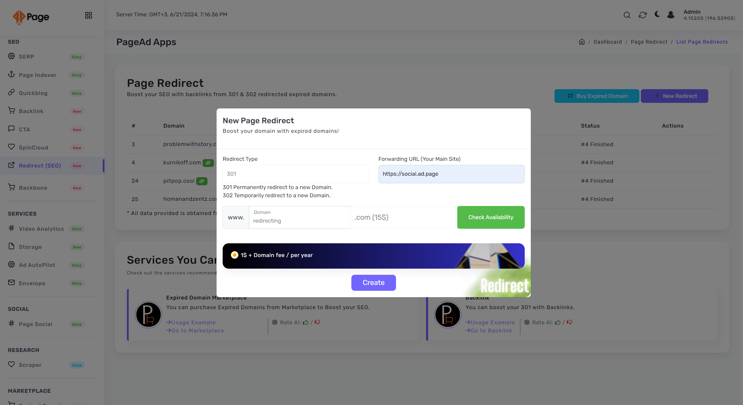 Page Ads 301 Redirect Bridge