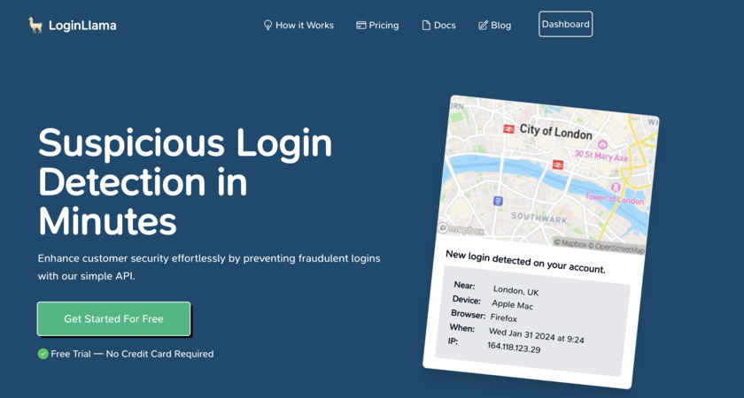 LoginLlama Landing Page