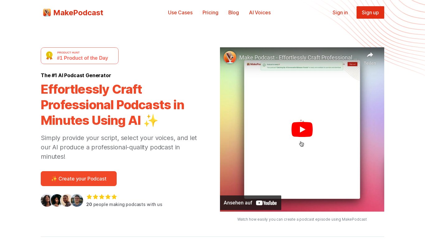 Make Podcast Landing page