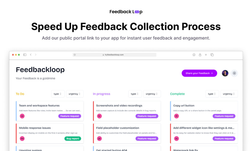 Feedback Loop Speed Up Feedback Collection Process