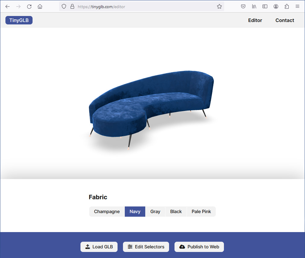 TinyGLB Demo Configurator