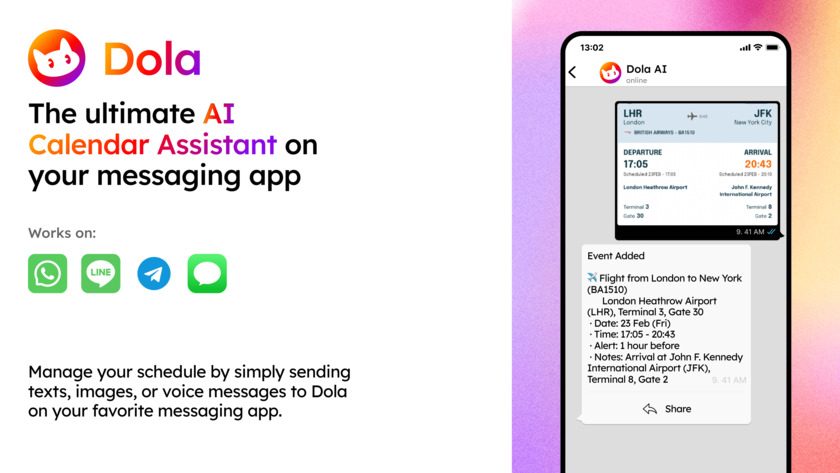 Hey Dola Landing Page