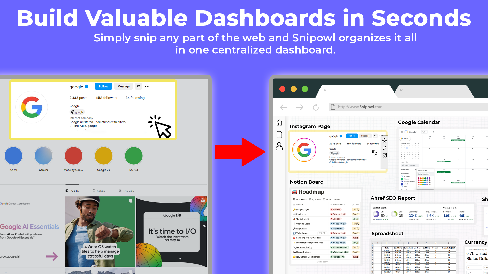 SnipOwl Build live dashboards in seconds 