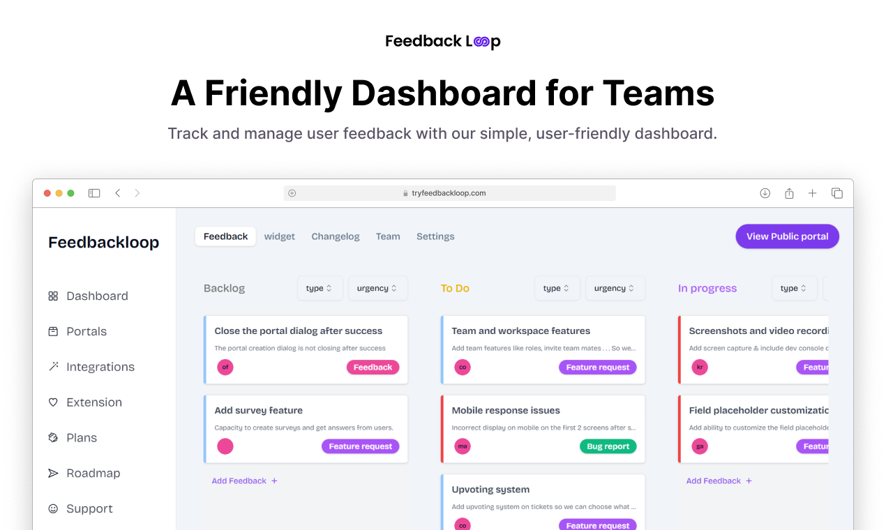 Feedback Loop A Friendly Dashboard for Teams