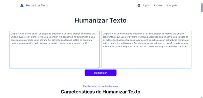 HumanizarTexto.cc Landing Page