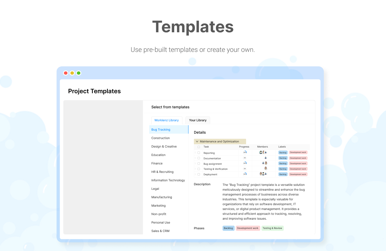 Worklenz Worklenz - Projects Templates