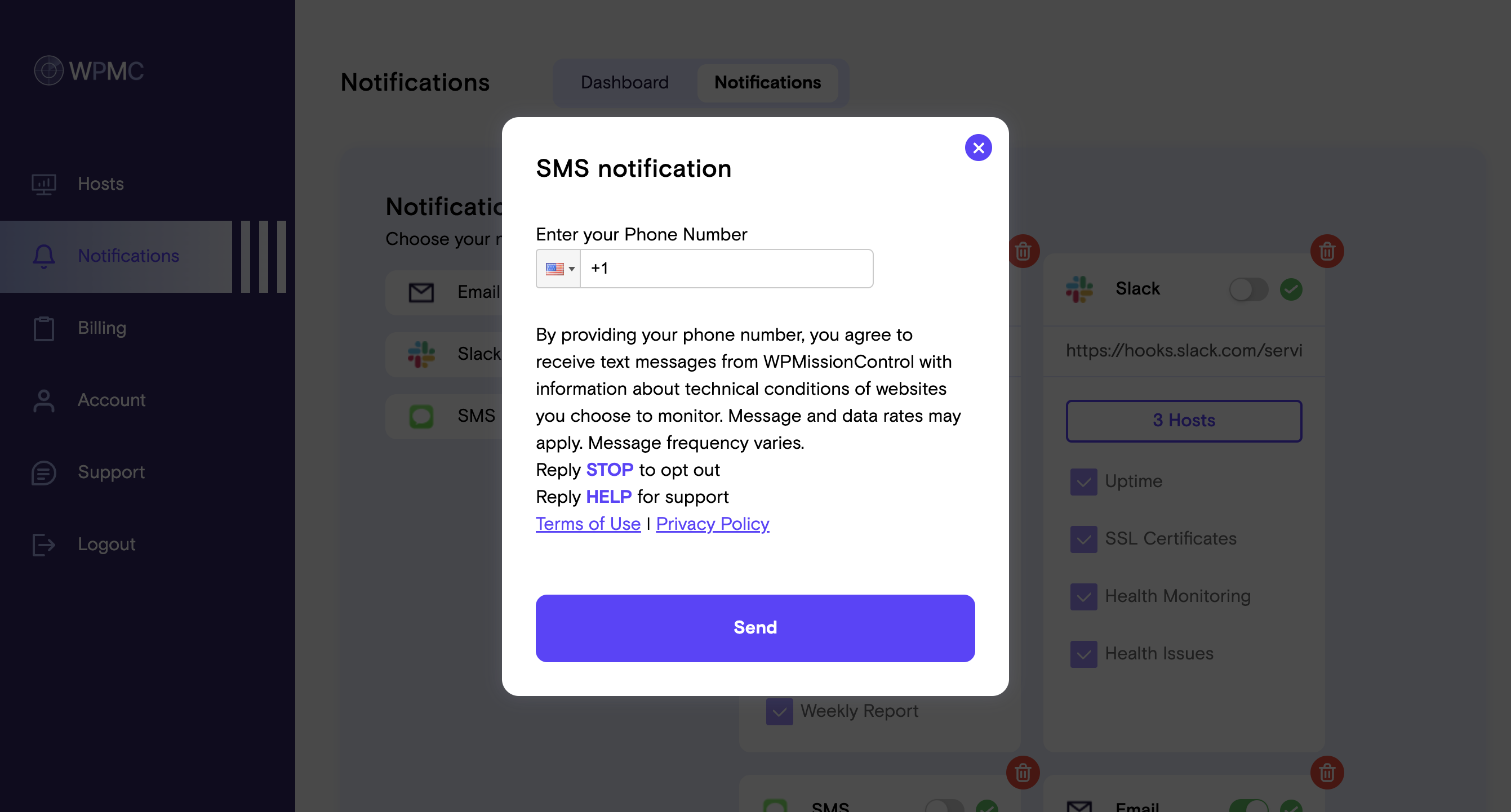 WPMissionControl Multiple notification channels