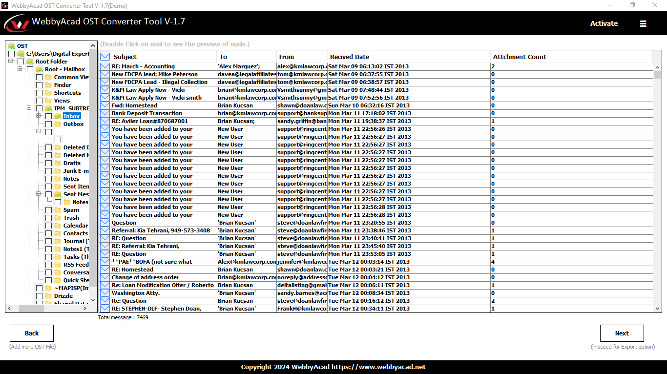 Webbyacad OST Recovery Tool 