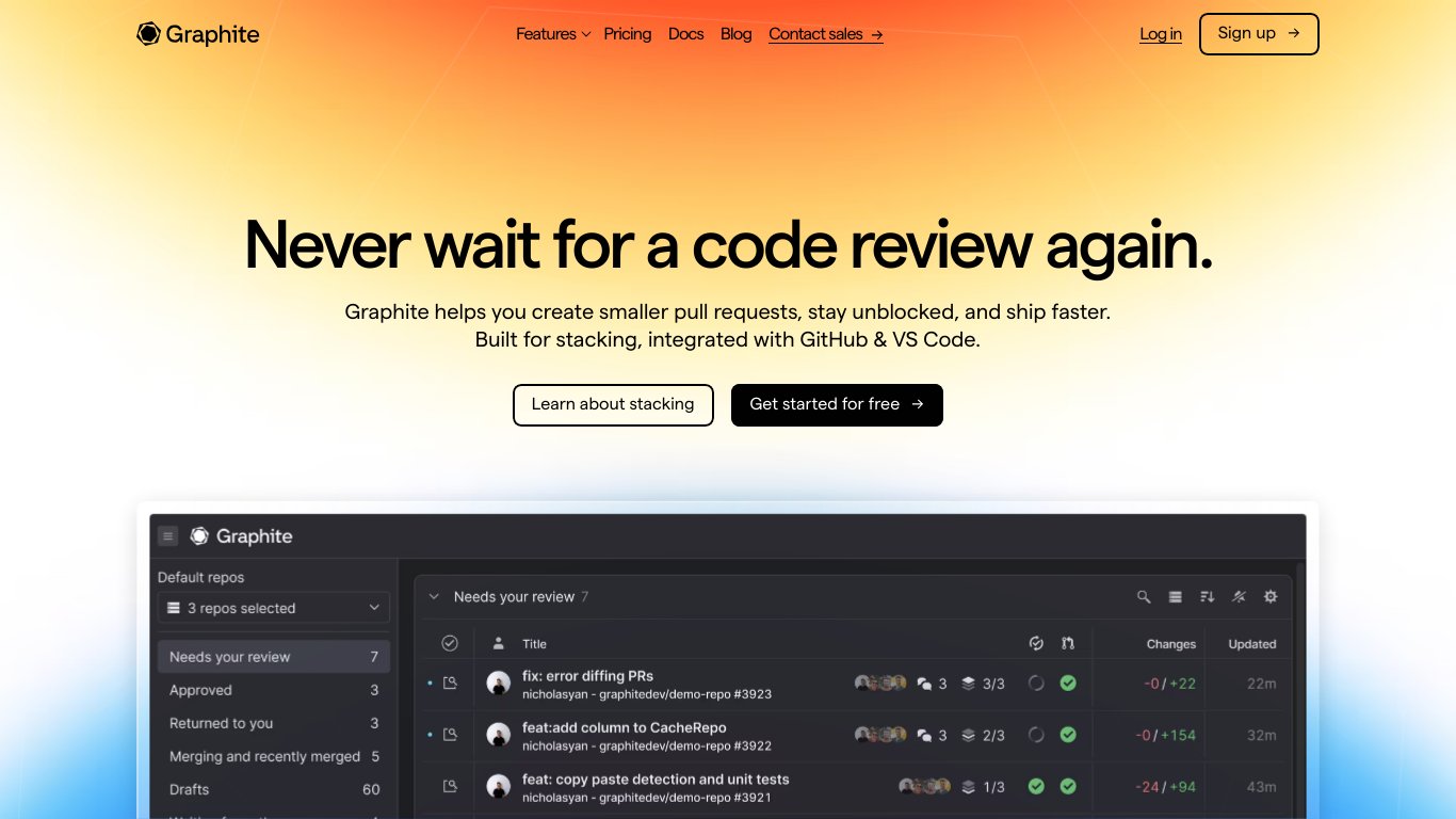 Graphite Docs Landing page
