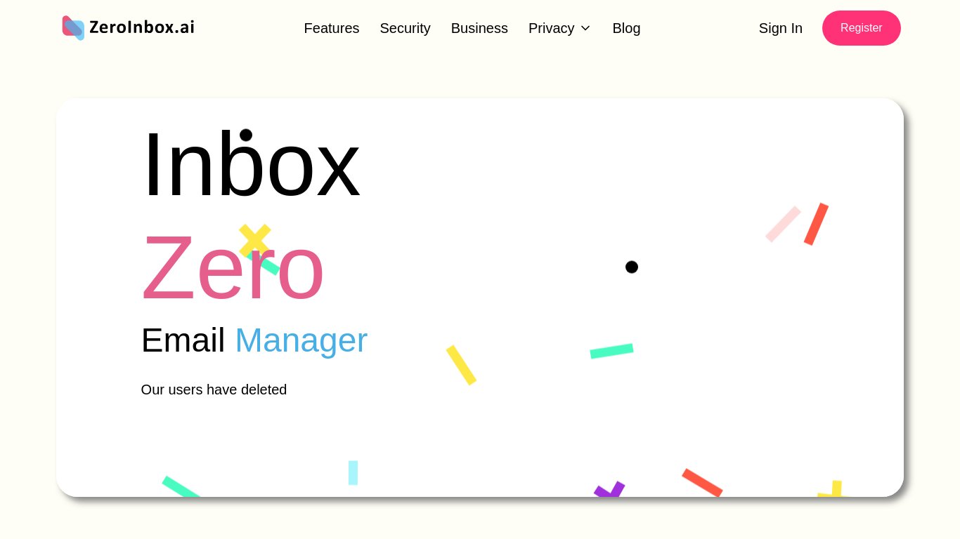 Inbox Zero AI Landing page