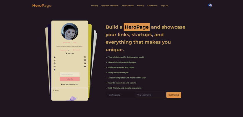 HeroPage Landing Page