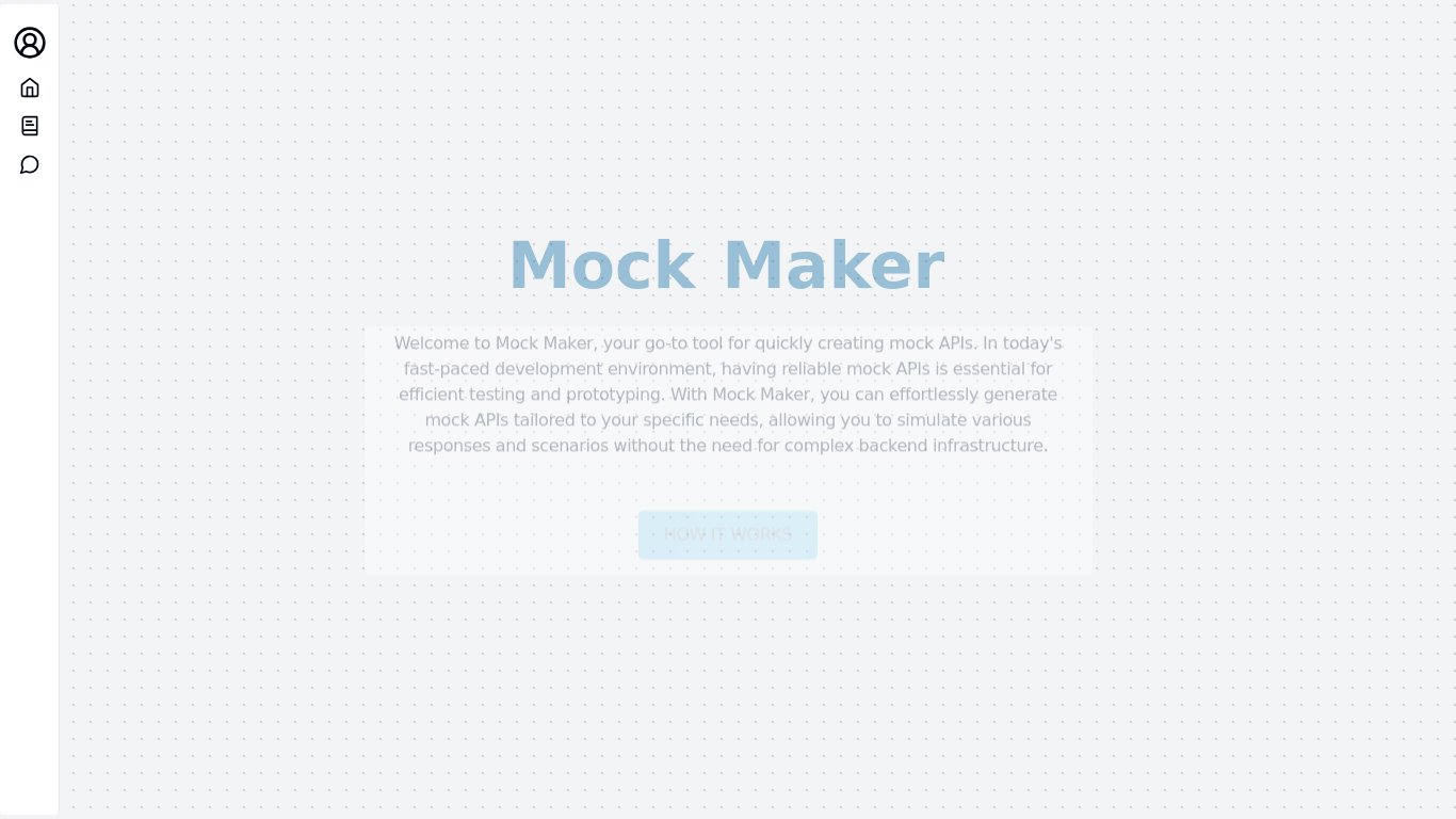 Mock Maker Landing page