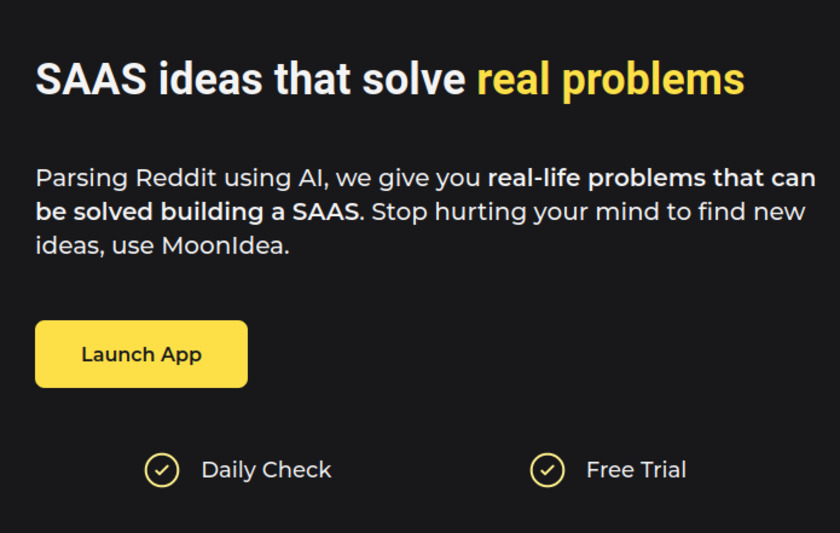 Moonidea Landing Page