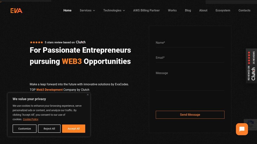 EvaCodes Landing Page