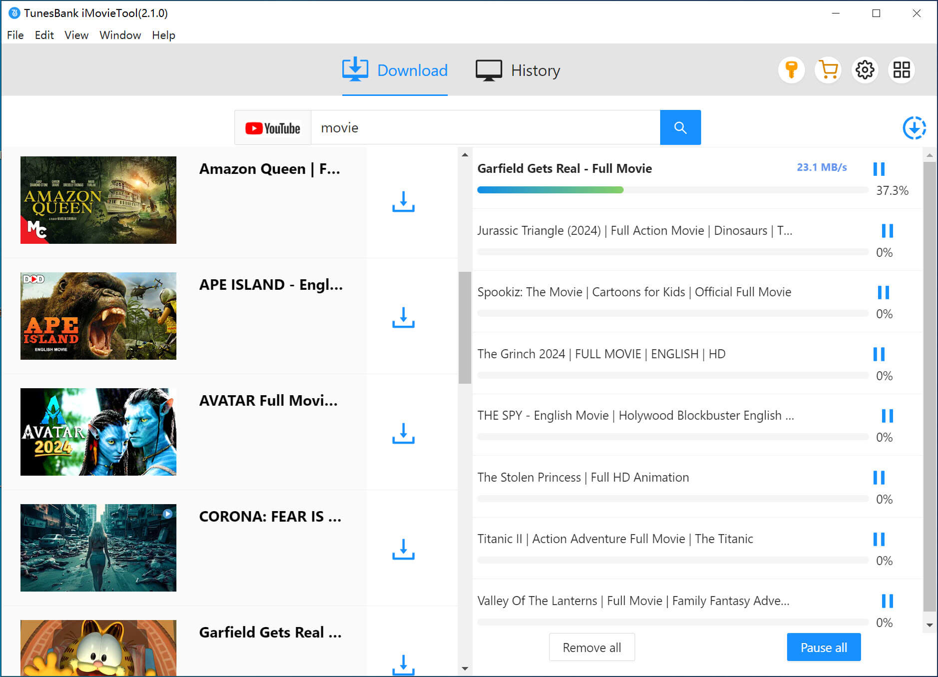 TunesBank iMovieTool download youtube movies