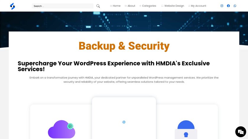 Hmdia Backup & Security Landing Page