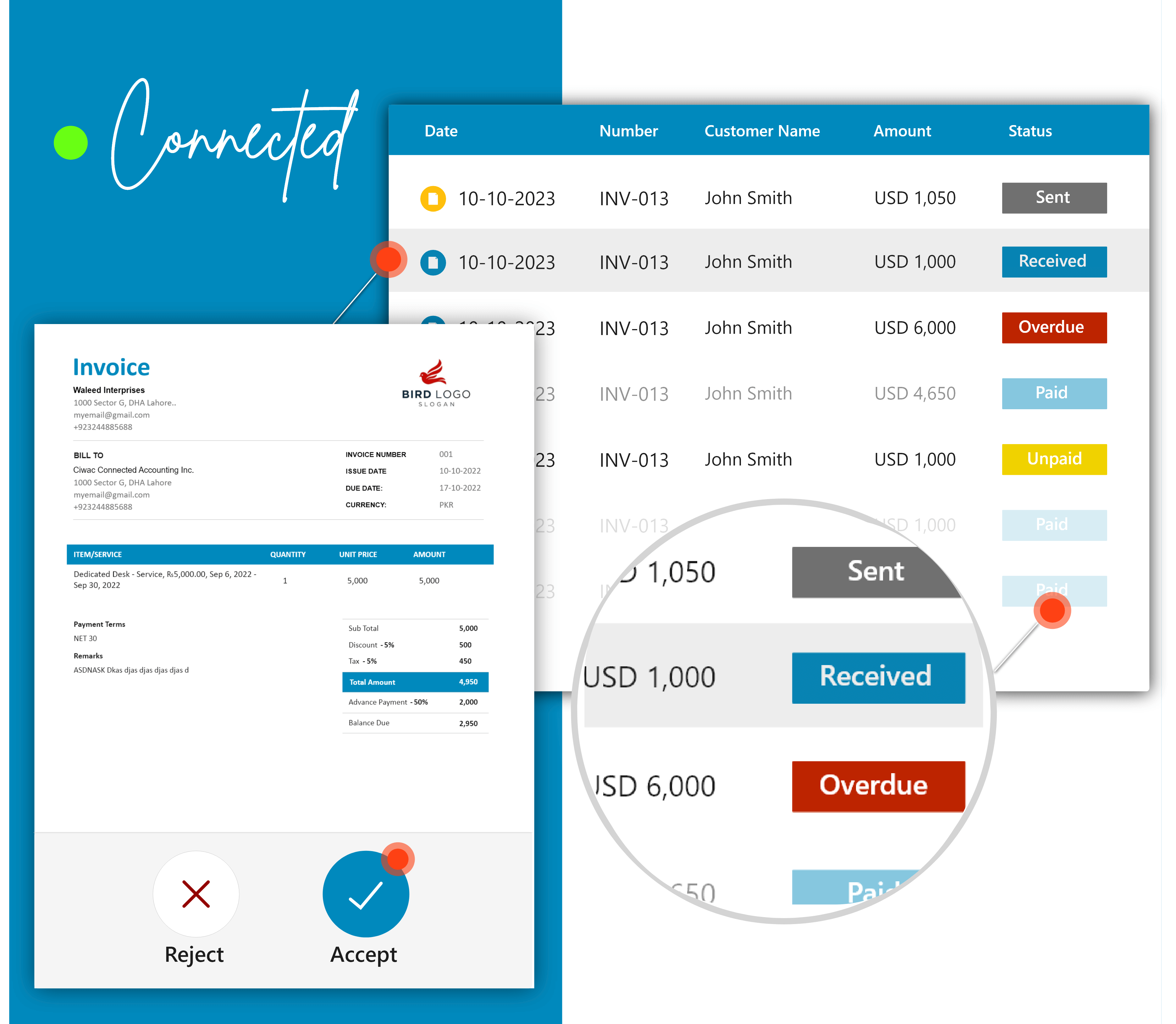 Accountect Connected Invoices