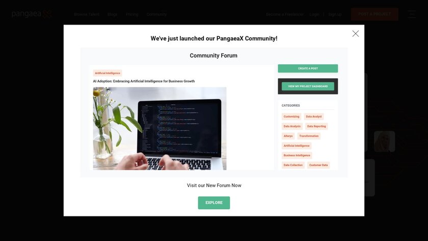 Pangaea X Landing Page