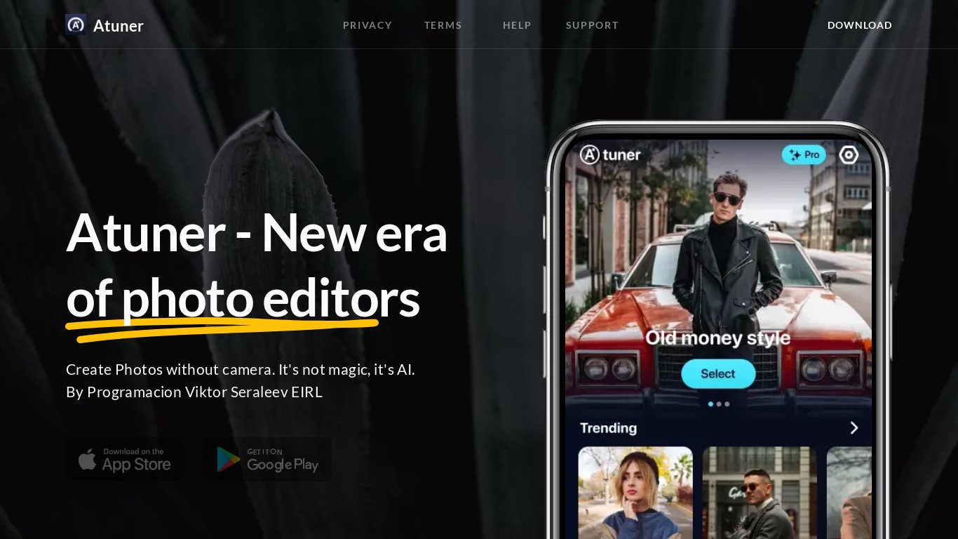 Screencut Landing page