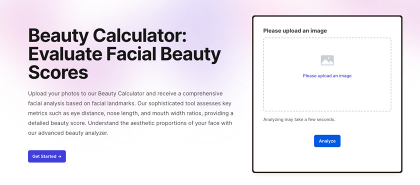BeautyCalculator.net Landing Page