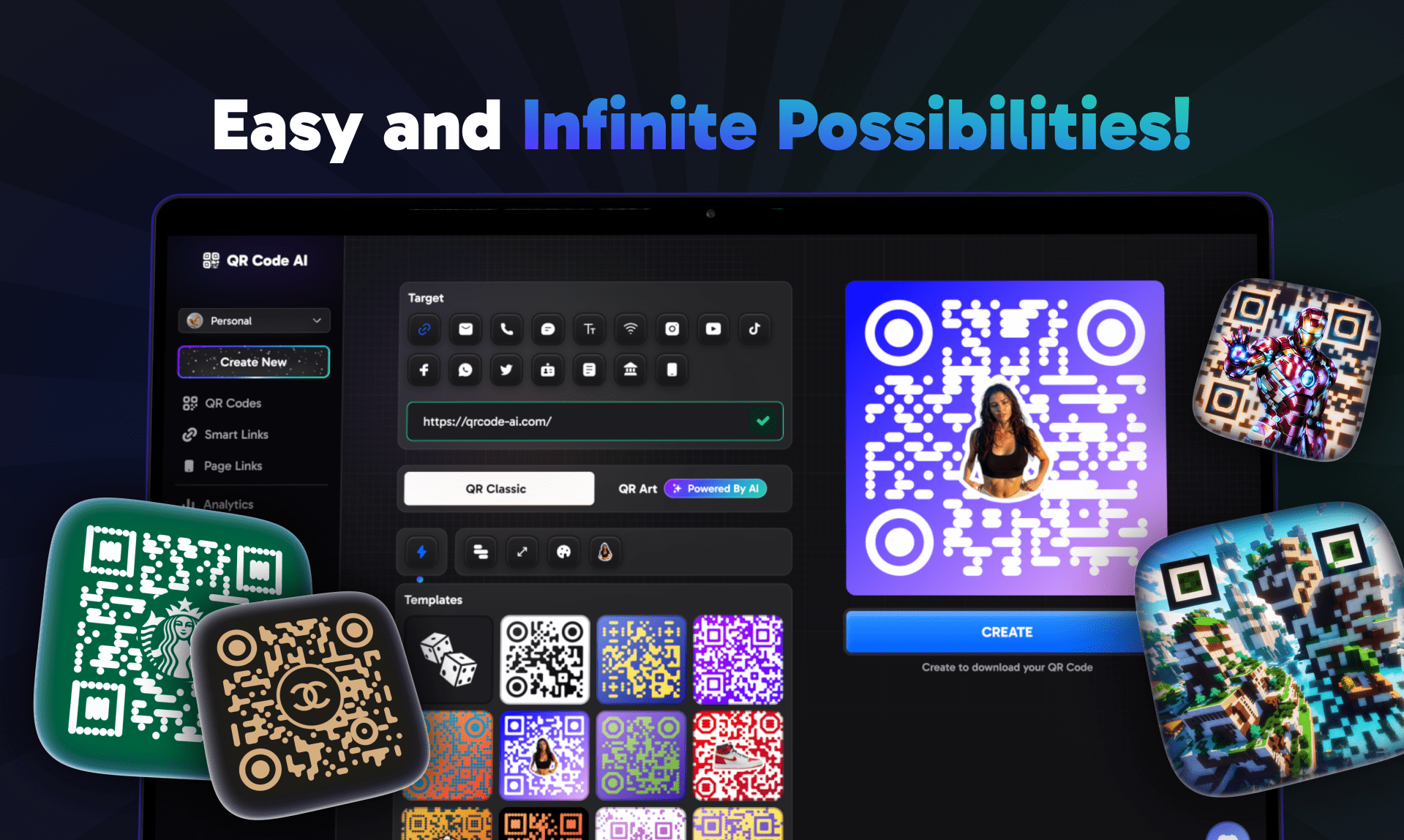 qrcode-ai.com Easy and Infinite Possibilities!