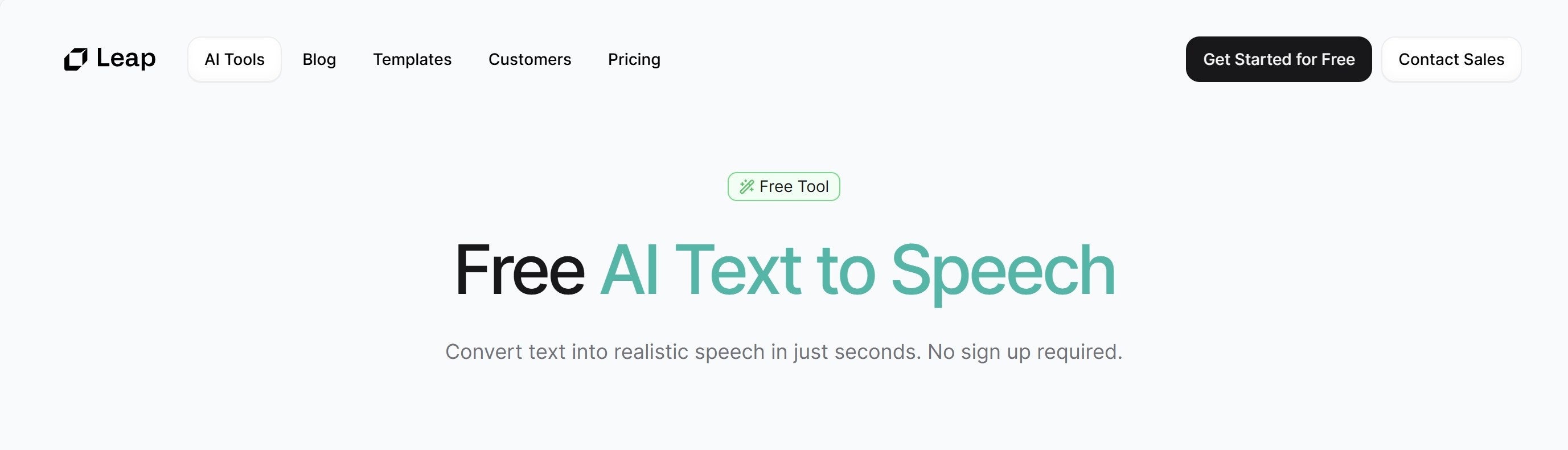 Leap.ai Free AI Text to Speech 
