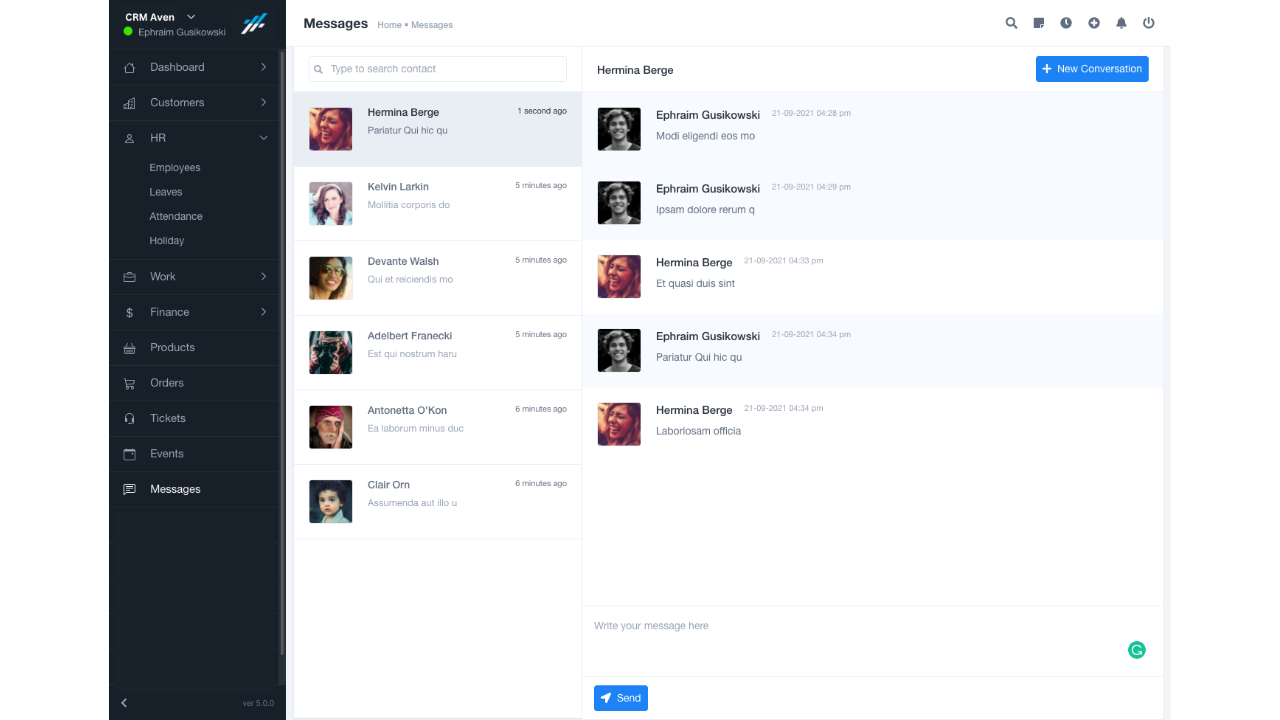 CRM Aven  Centralized Messaging for  Team Communication