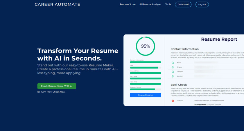 Career Automate Landing Page