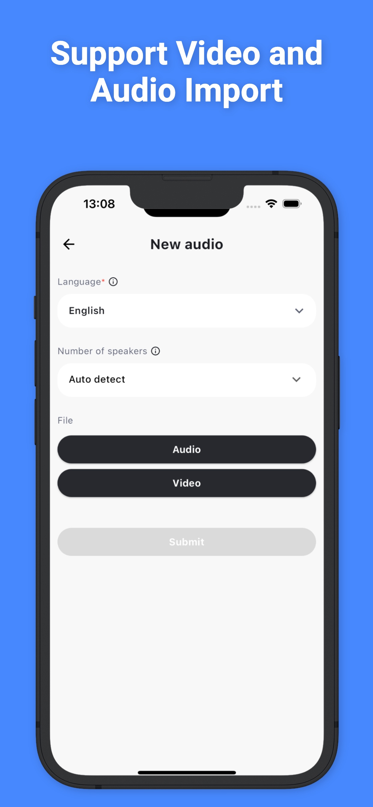 SoundType AI Support Video and Audio Import