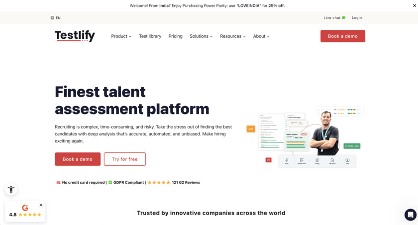 Testlify Landing Page