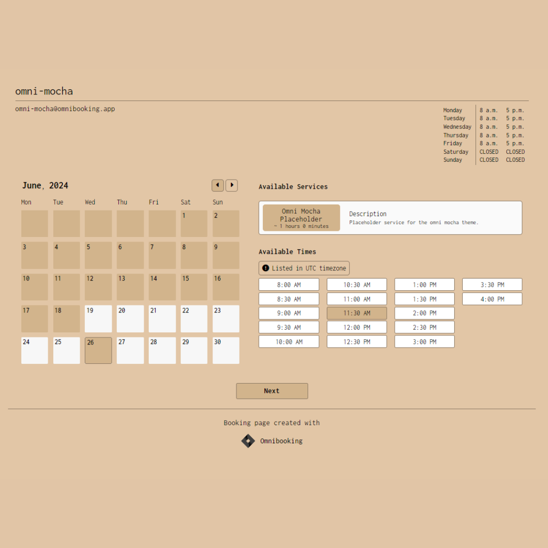 Omnibooking.io omni mocha