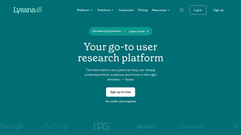 Lyssna Landing Page