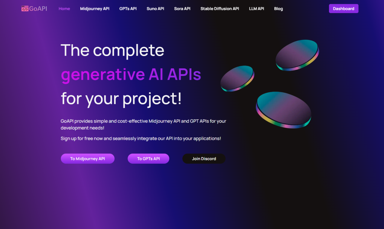 GoAPI AI GoAPI's homepage