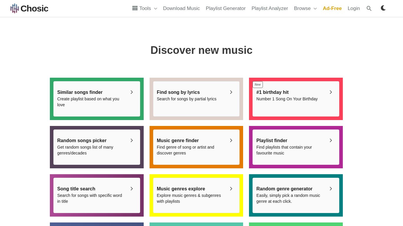 Chosic Landing page