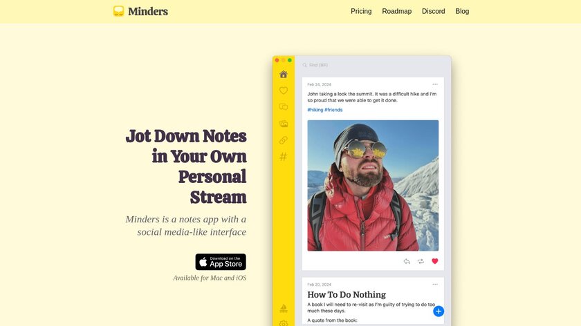 Minders Landing Page