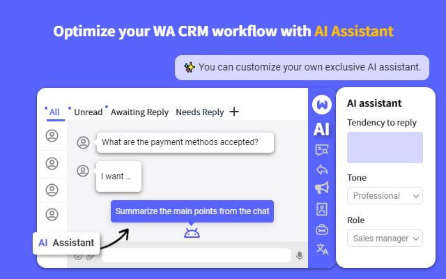 WADeck AI Optimize your WhatsApp workflow