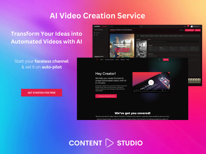 ContentStudio AI Transform Your Ideas into Automated Videos with AI