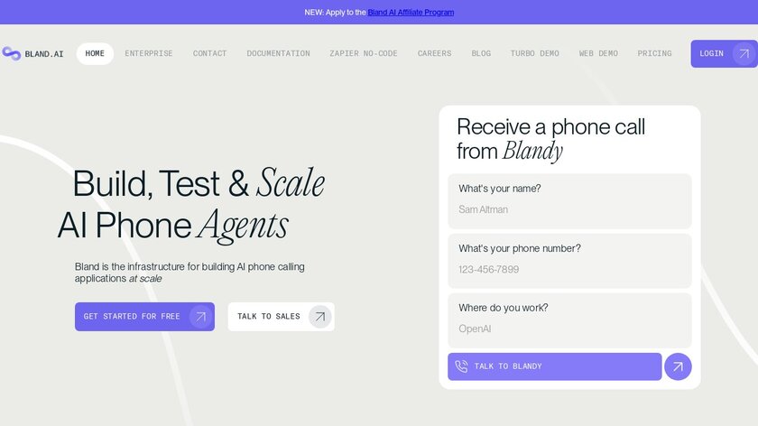 Bland AI Landing Page
