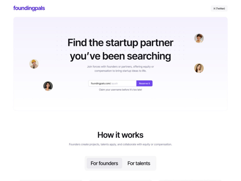 Foundingpals Landing Page