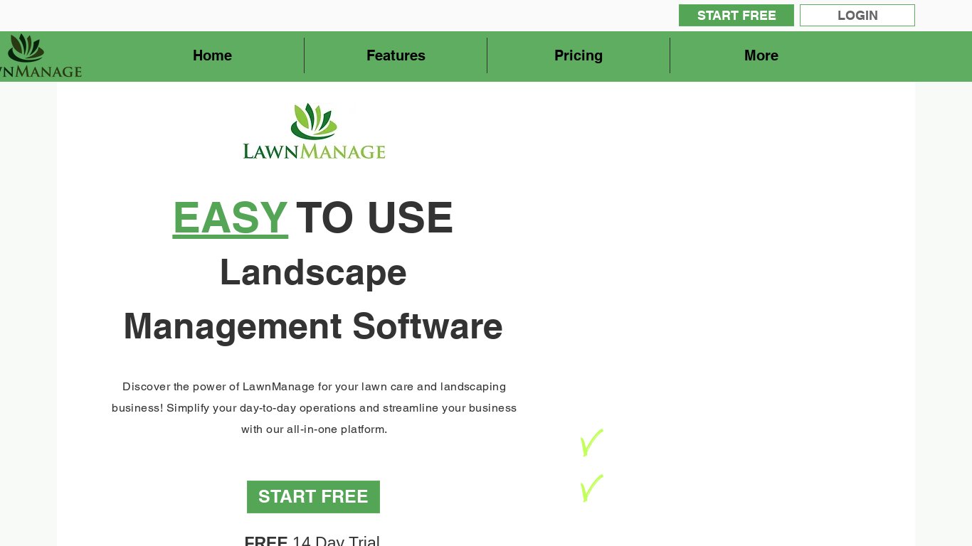 LawnManage Landing page