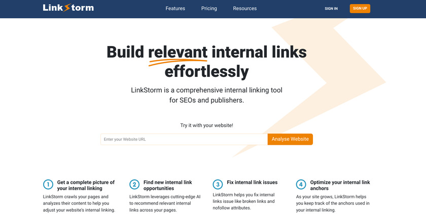 LinkStorm Landing Page