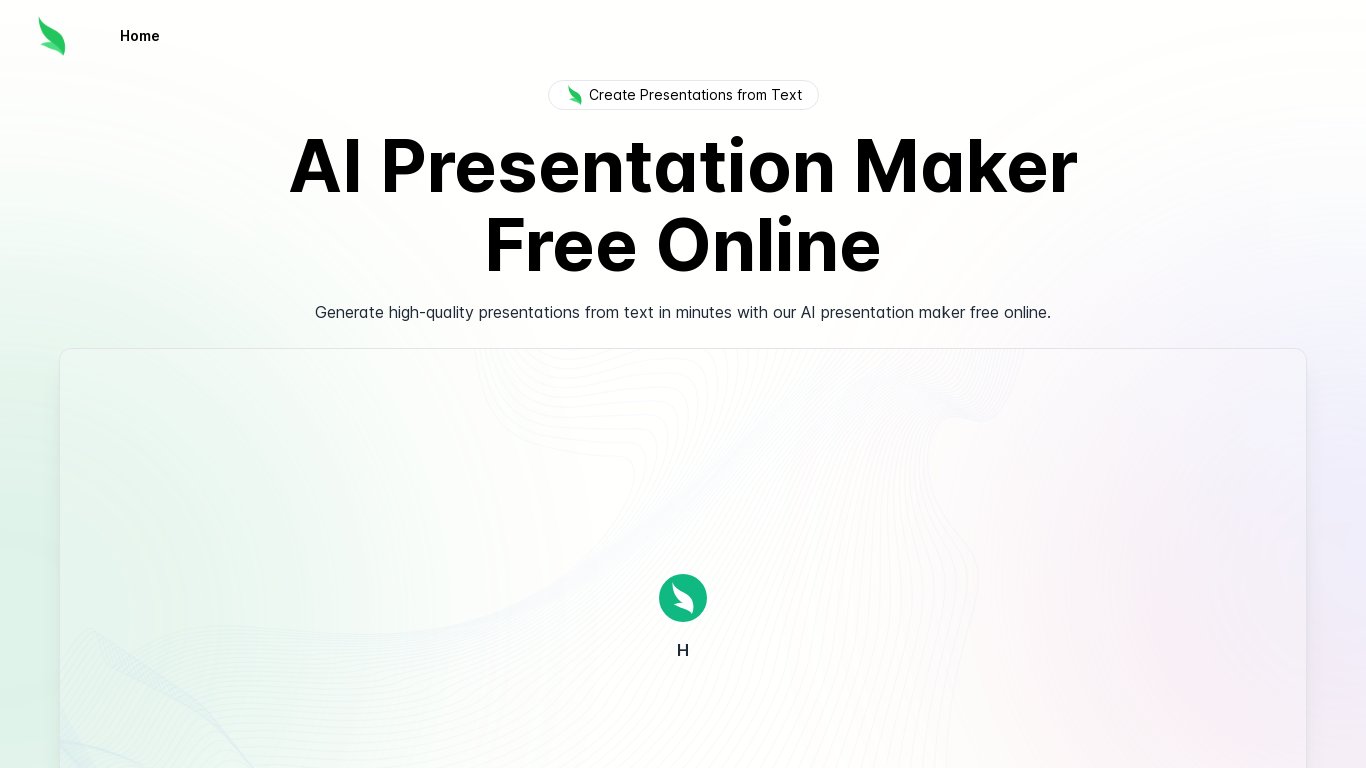 Slides.bot: AI Presentation Maker Landing page