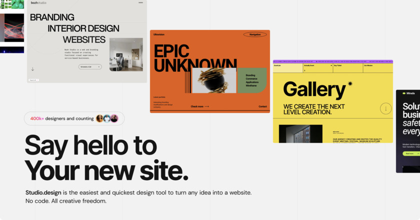 STUDIO Landing Page