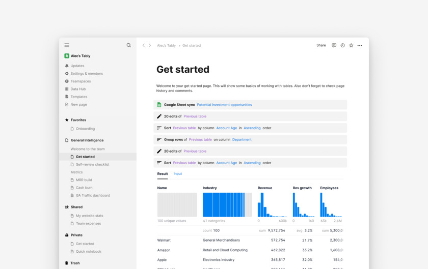 Tably Landing Page