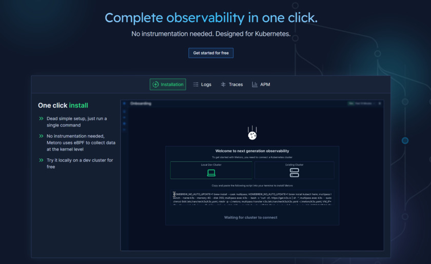 Metoro.io Landing Page